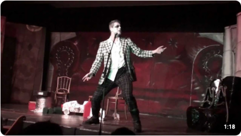 Matt Jelly appearing as King Rat in Dick Whittington 